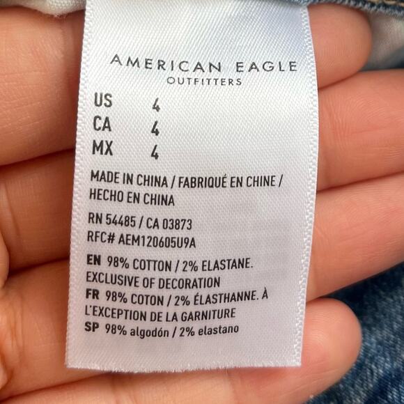 AE Super Stretch Super Hi Rise Shortie Denim Shorts - Picture 4 of 5